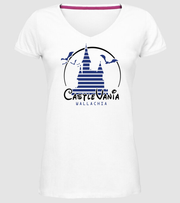 România CastleVania model alb pe tricou