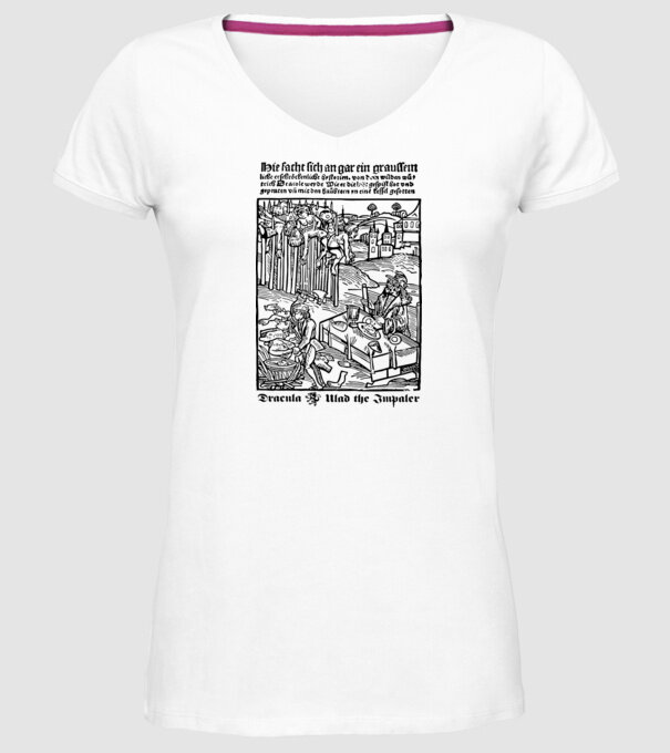 România dracula dark model alb pe tricou
