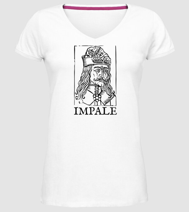 România dracula impale model alb pe tricou