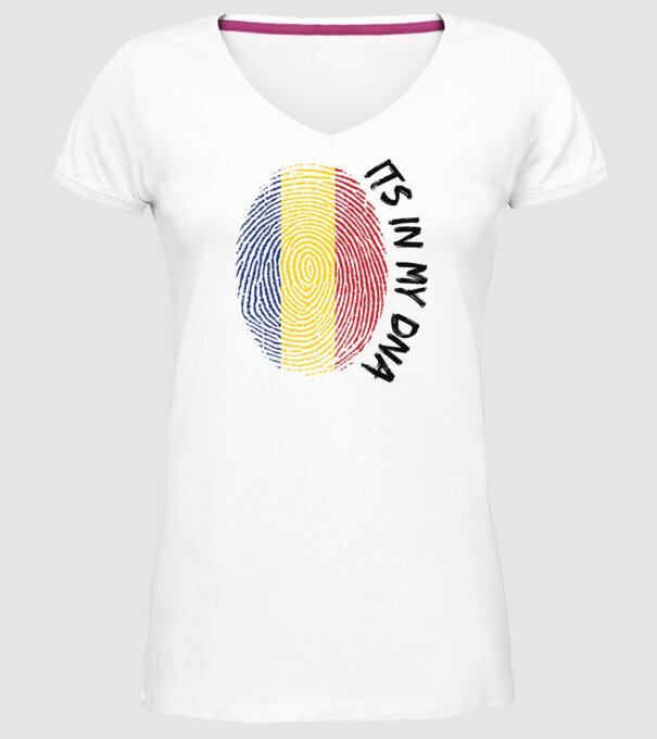 România fingerprint model alb pe tricou