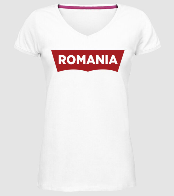 România levis model alb pe tricou