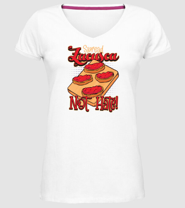 România Zacusca model alb pe tricou