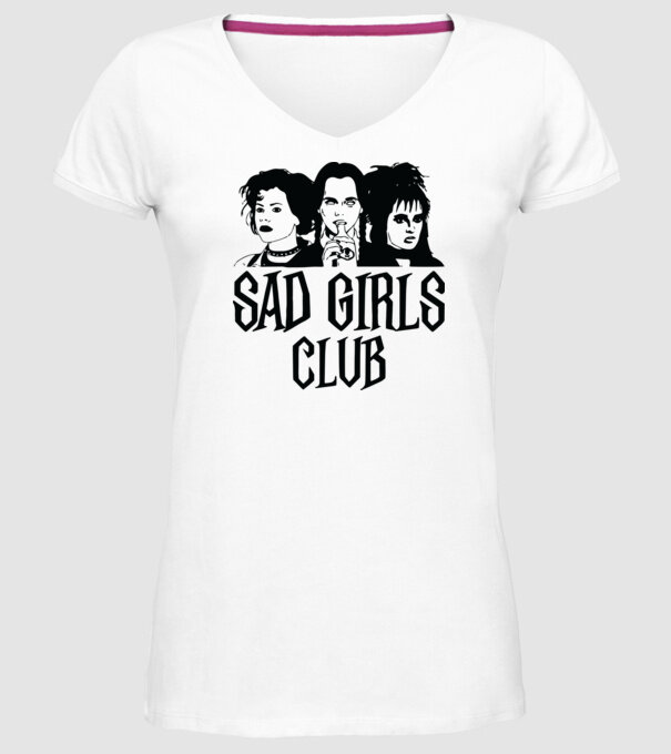 Sad Girls Club model alb pe tricou