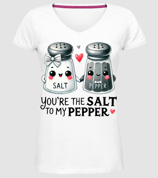 Salt to my Pepper model alb pe tricou