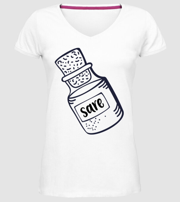 sare model alb pe tricou