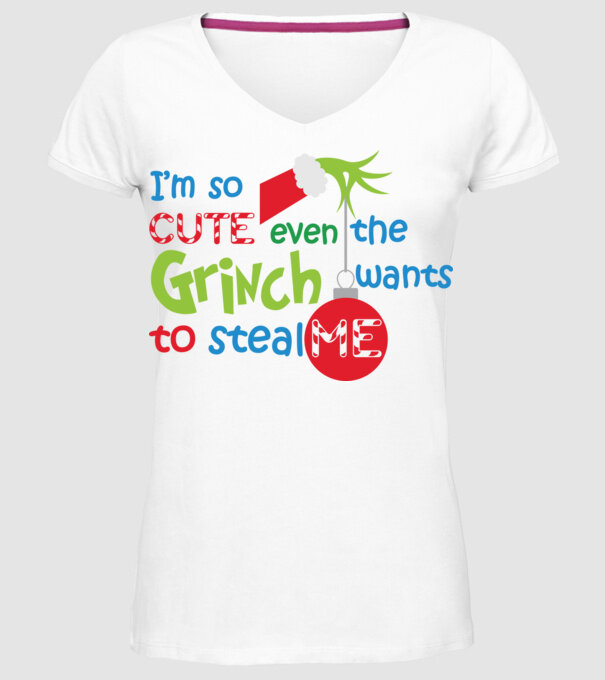 So cute Grinch model alb pe tricou