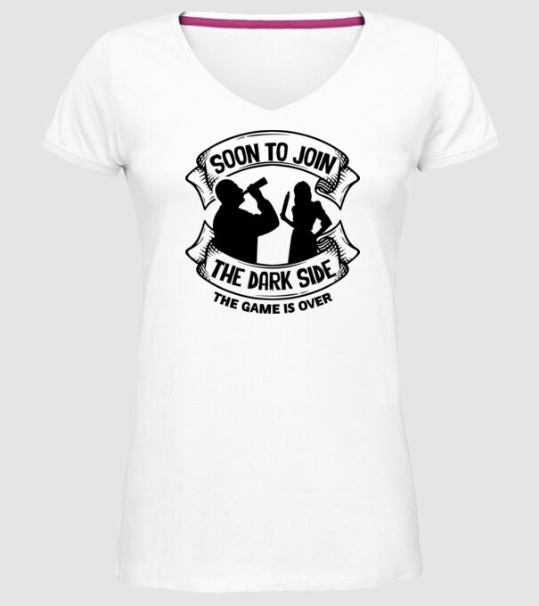 Soon join the dark side model alb pe tricou