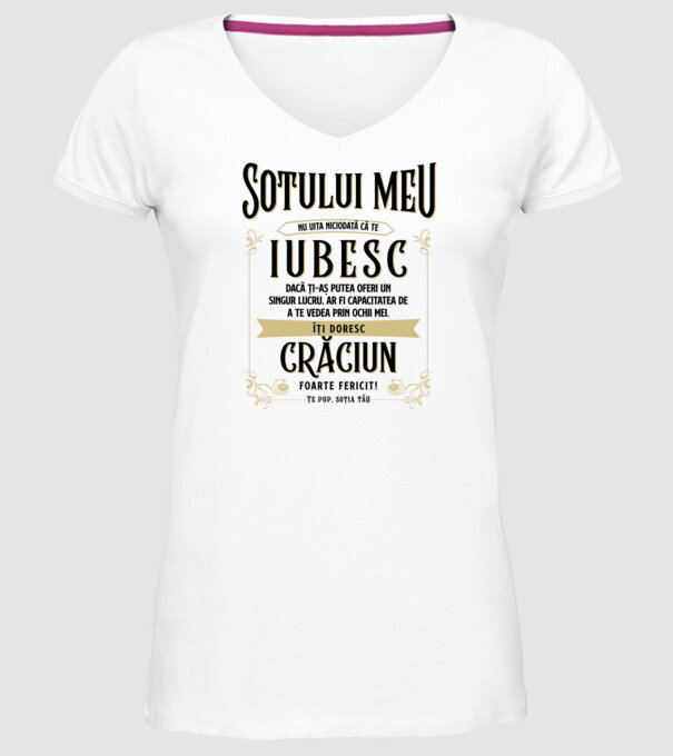 Soțului meu model alb pe tricou