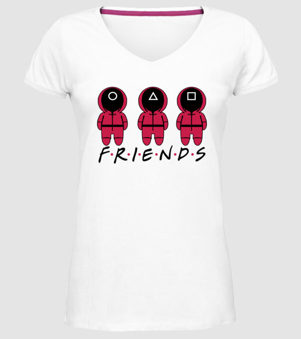 squid game friends model alb pe tricou