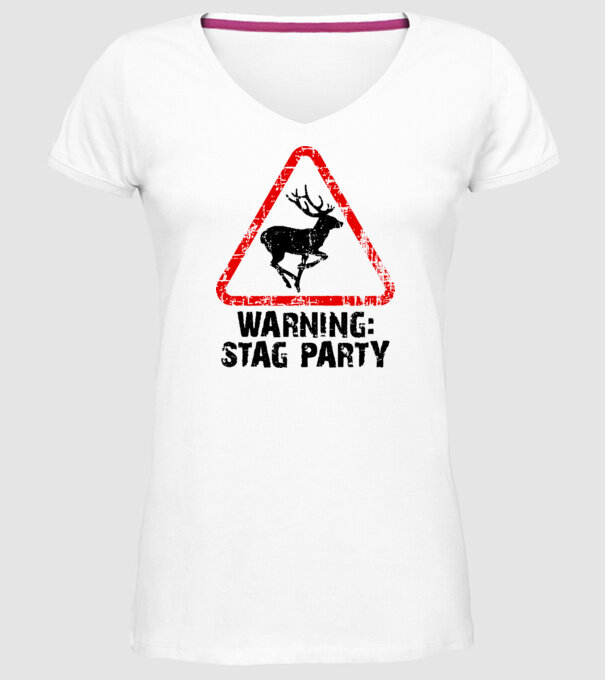 Stag Party model alb pe tricou
