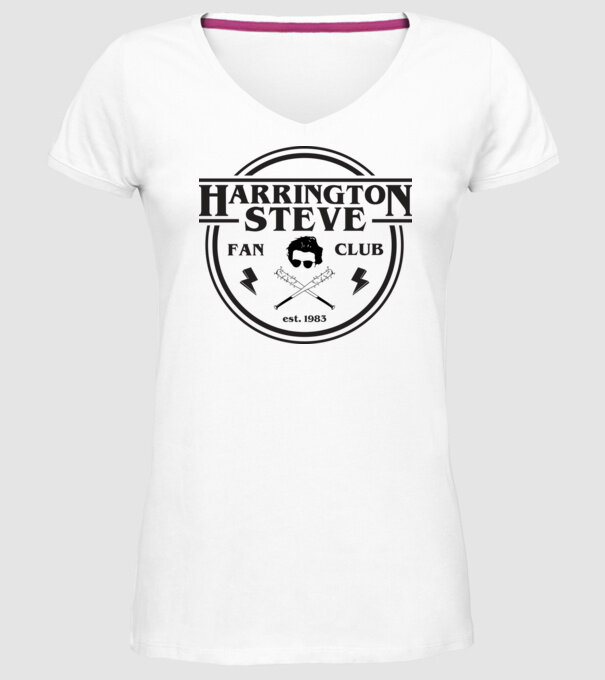 steve harrington fan club est 1983 model alb pe tricou