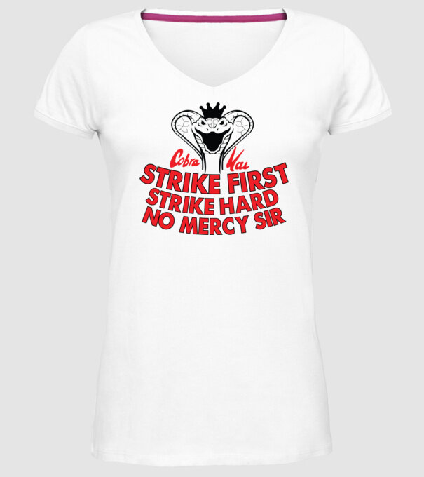 Strike first strike hard logo model alb pe tricou