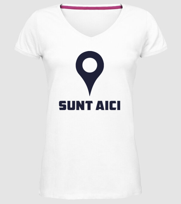 Sunt Aici model alb pe tricou