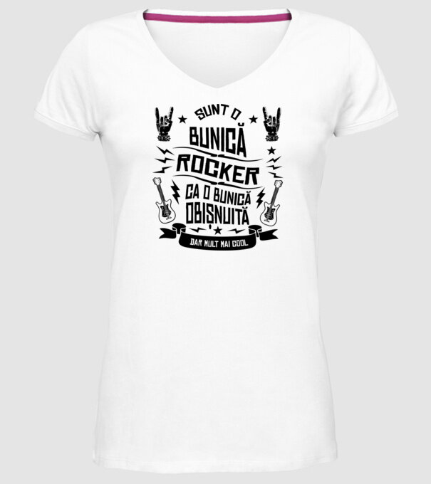 Sunt o bunică rocker, ca o bunică obișnuită, dar mult mai cool model alb pe tricou
