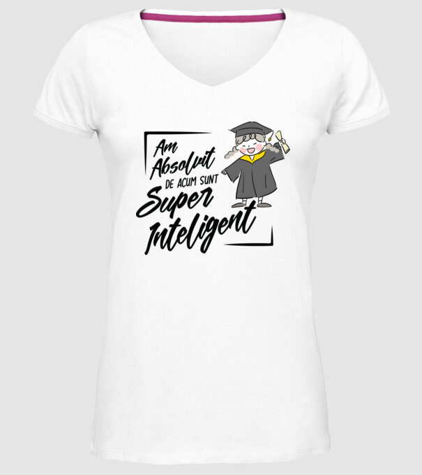 Sunt super inteligent model alb pe tricou
