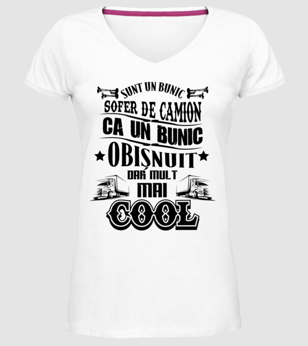 sunt un bunic de șofer de camion, ca un bunic obișnuit, dar mult mai cool model alb pe tricou