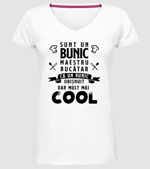 sunt un bunic maestru bucătar, ca un bunic obișnuit, dar mult mai cool model alb pe tricou