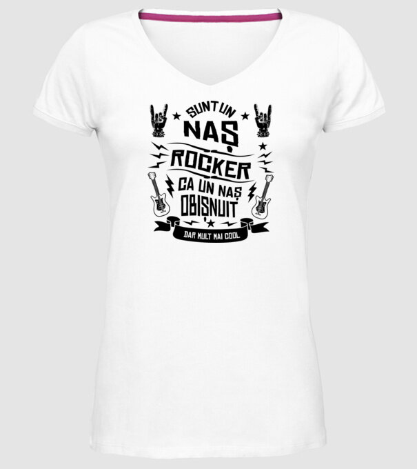 Sunt un naș rocker, ca un naș obișnuit, dar mult mai cool model alb pe tricou
