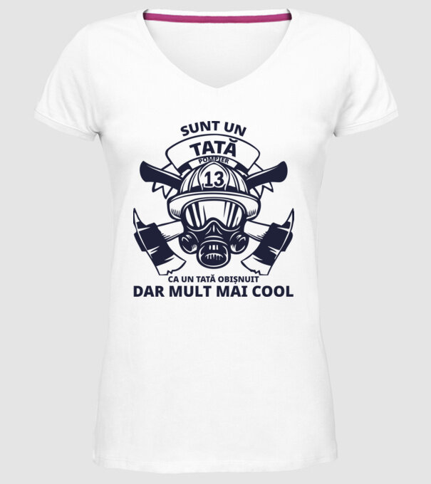 Sunt un tată pompier, ca un tată obișnuit, dar mult mai cool model alb pe tricou