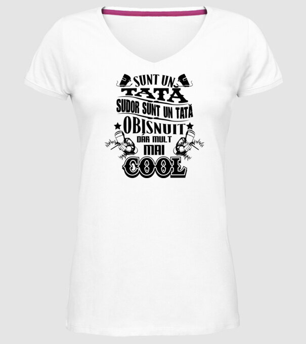 sunt un tată sudor, ca un tată obișnuit, dar mult mai cool model alb pe tricou
