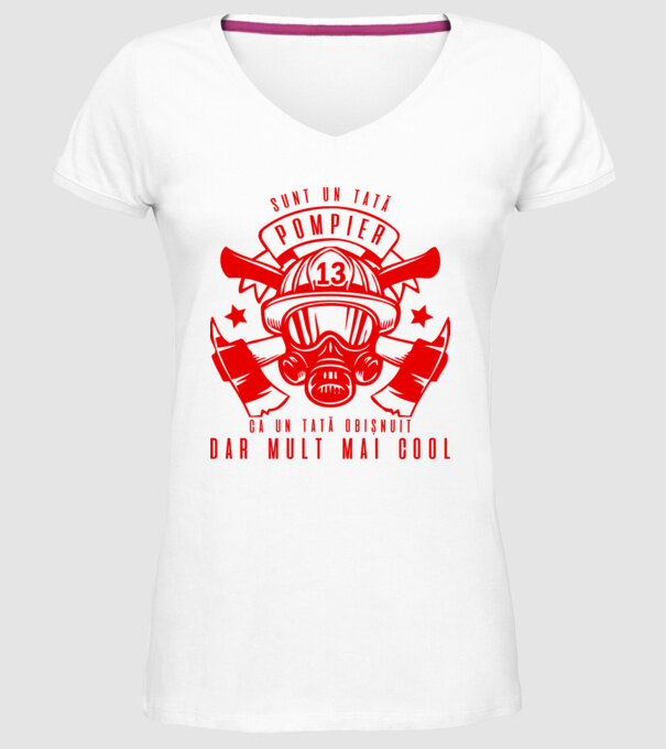 sunt un tată pompier, ca un tată obișnuit, dar mult mai cool model alb pe tricou