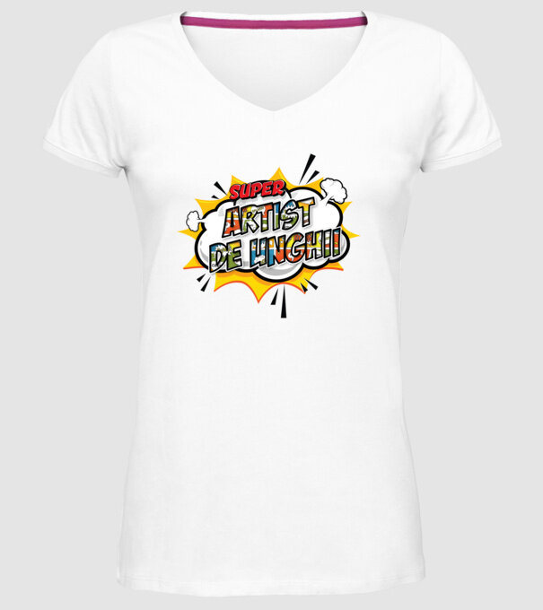 Super Artist de unghii model alb pe tricou