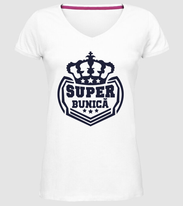 super bunică model alb pe tricou