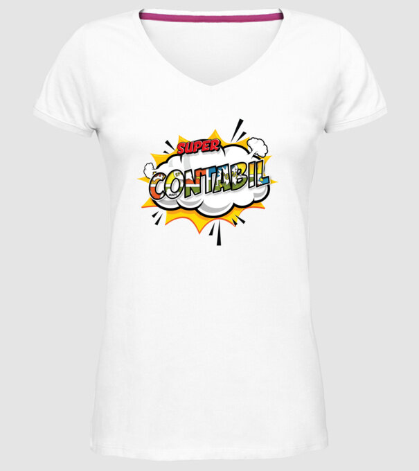 Super Contabil model alb pe tricou