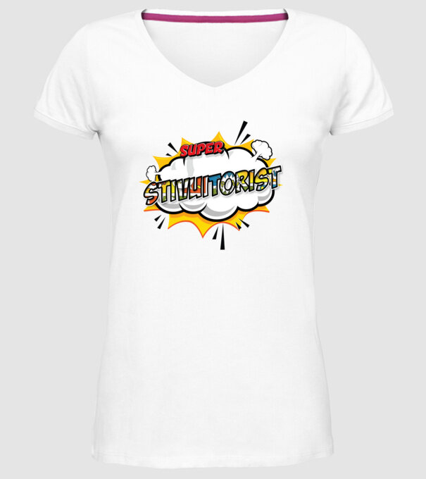 Super Stivuitorist model alb pe tricou