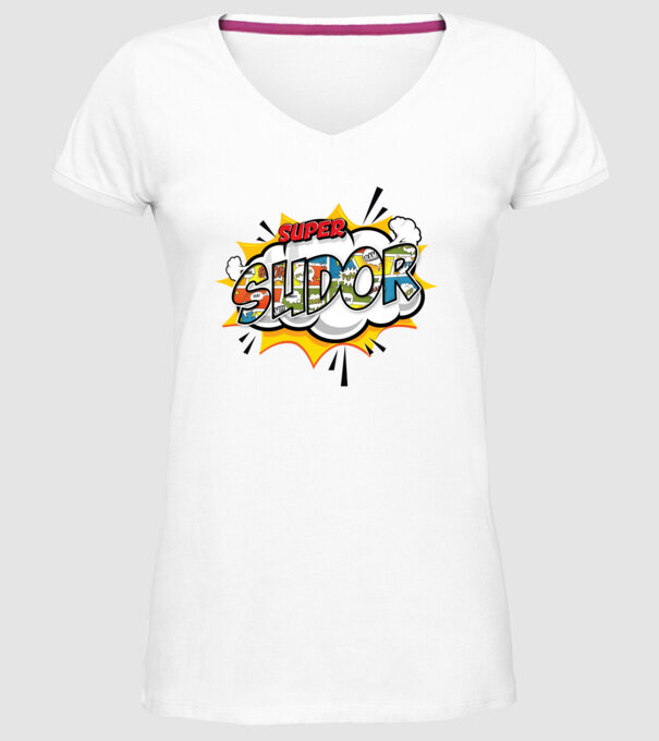 Super Sudor model alb pe tricou