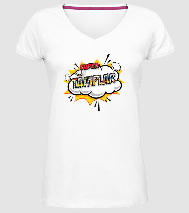 Super Tâmplar model alb pe tricou