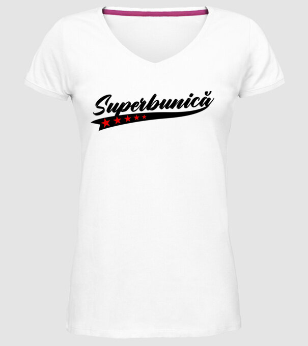 Superbunică model alb pe tricou