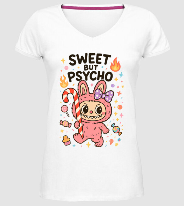 Sweet but psycho model alb pe tricou