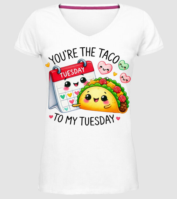 Taco to my Tuesday model alb pe tricou