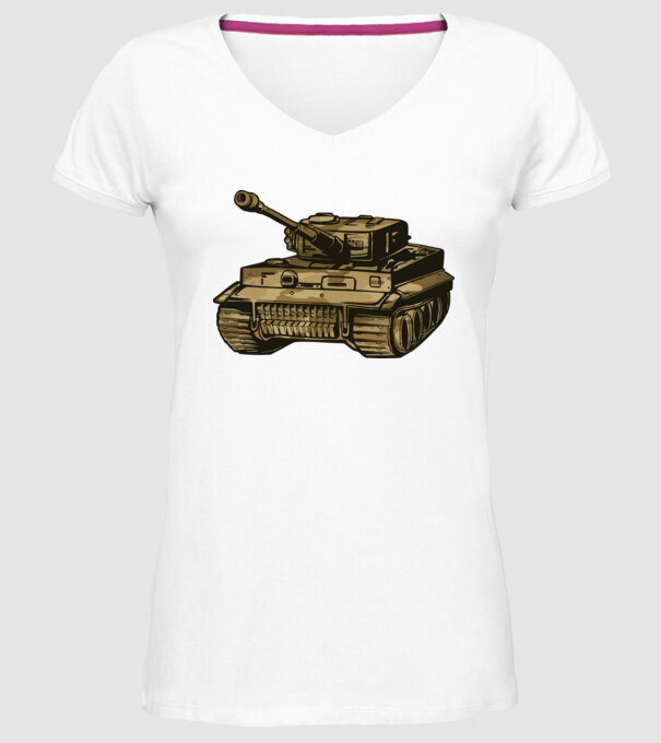 Tancuri model alb pe tricou