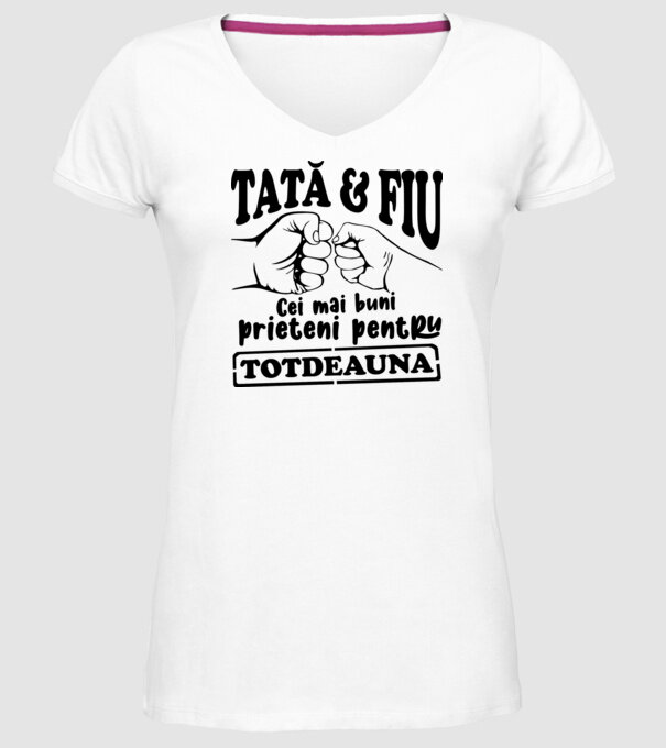 tată & fiu - cei mai buni prieteni pentru totdeauna model alb pe tricou