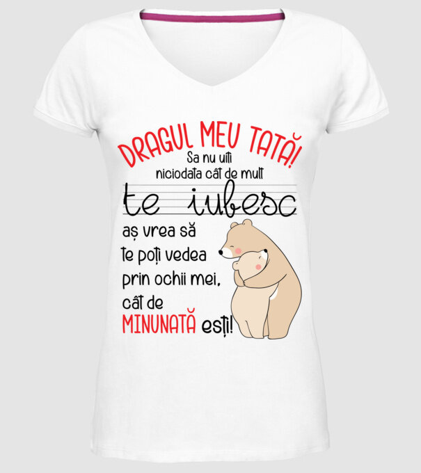 Tată Cât de minunat ești model alb pe tricou