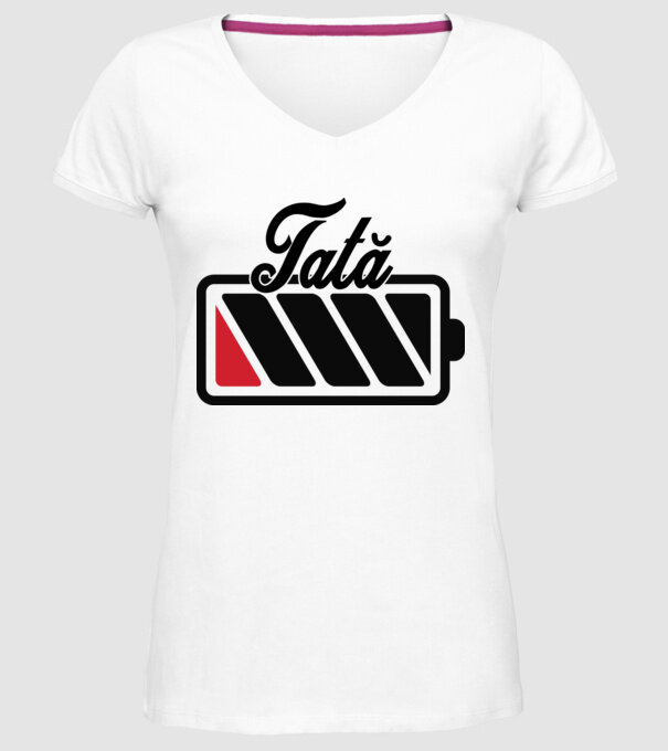Tată la încărcat model alb pe tricou