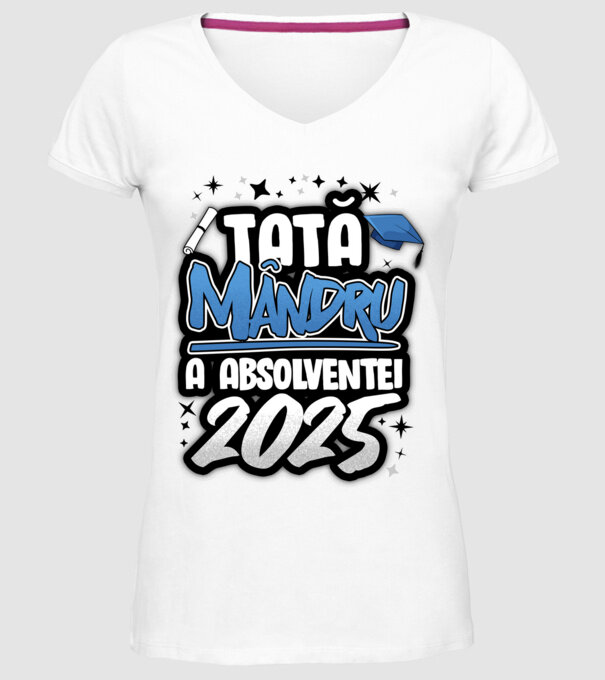 Tată MÂNDRU a absolventei model alb pe tricou