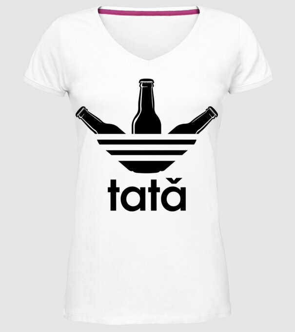 Tatadidas model alb pe tricou