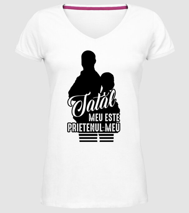 tatăl meu este prietenul meu model alb pe tricou