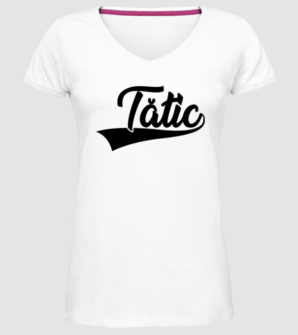 tătic model alb pe tricou