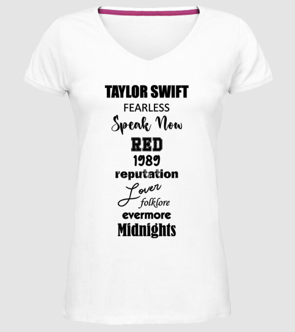 Taylor Swift Eras model alb pe tricou