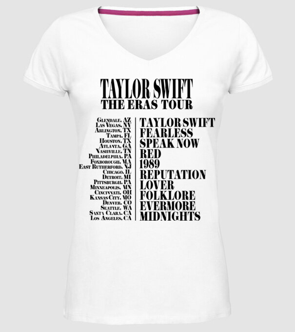 Taylor Swift Eras tour back model alb pe tricou