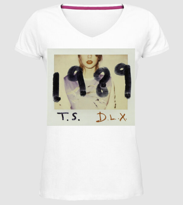 Taylor Swift polaroid model alb pe tricou