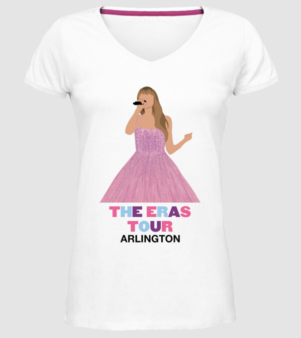 Taylor Swift The Eras Tour Arlington model alb pe tricou