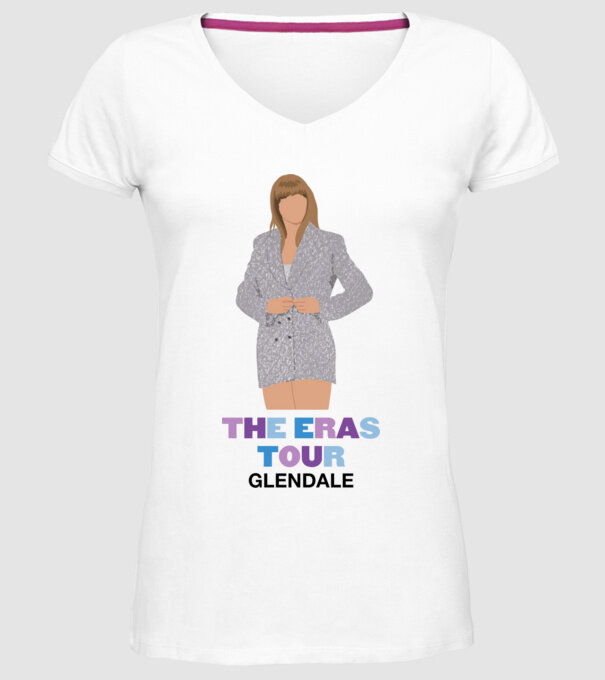 Taylor Swift The Eras Tour Glendale 2 model alb pe tricou