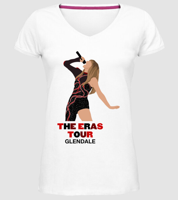 Taylor Swift The Eras Tour Glendale model alb pe tricou
