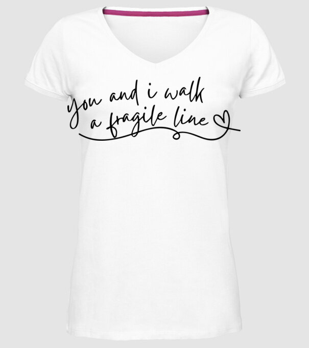 Taylor Swift you and i walk a fragile line model alb pe tricou