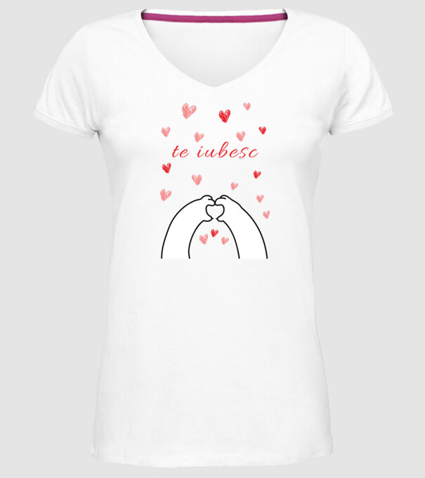 te iubesc model alb pe tricou